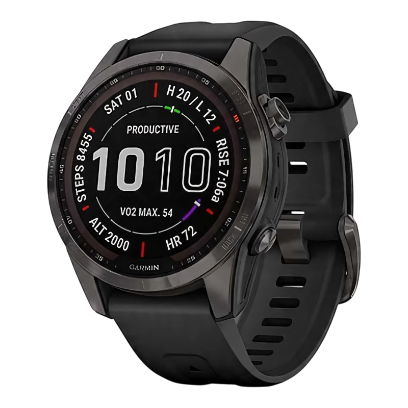Garmin Fenix 7S Sapphire Solar титановый угольно-серый