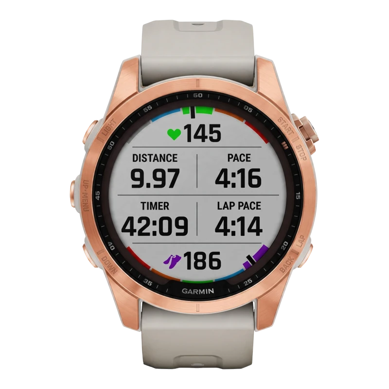 Garmin Fenix 7S Sapphire Solar титановый розовое золото