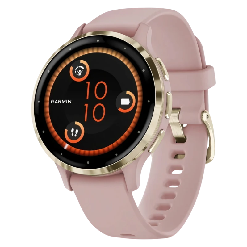 Garmin Venu 3S розовые с золотистым безелем