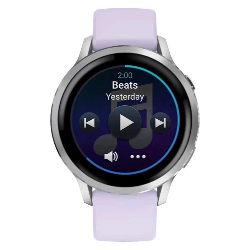 Garmin Venu 4 – 41мм Silver with Periwinkle Silicone band