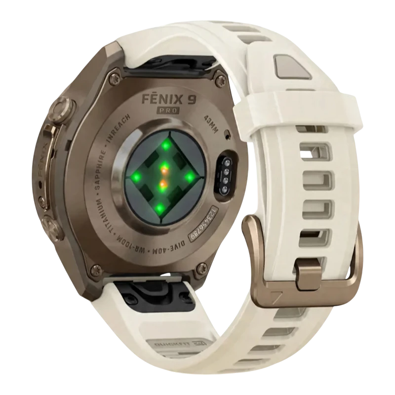 Garmin Fenix 9 PRO INREACH 43 мм AMOLED, Sapphire Autumn Gold Titanium with Cream