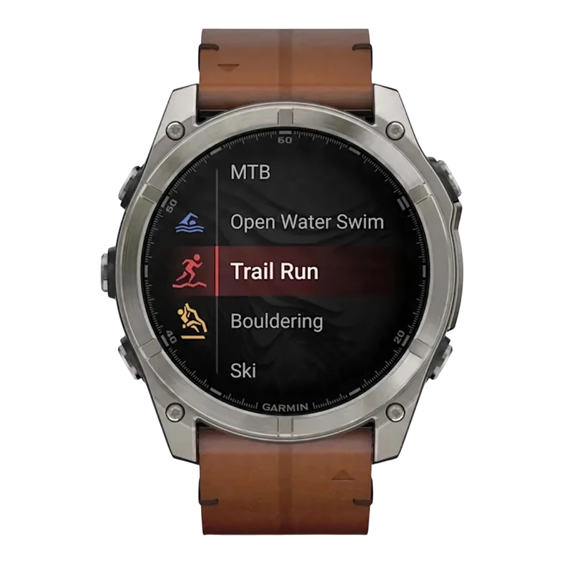 Garmin Fenix 8 51 мм AMOLED Sapphire Titanium Leather