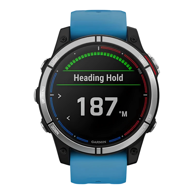 Garmin Quatix 7 с синим силиконовым ремешком