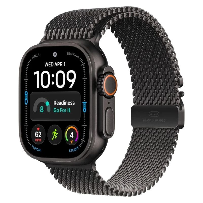 Apple Watch Ultra 4 49mm Black Titanium Case with Melanese Loop