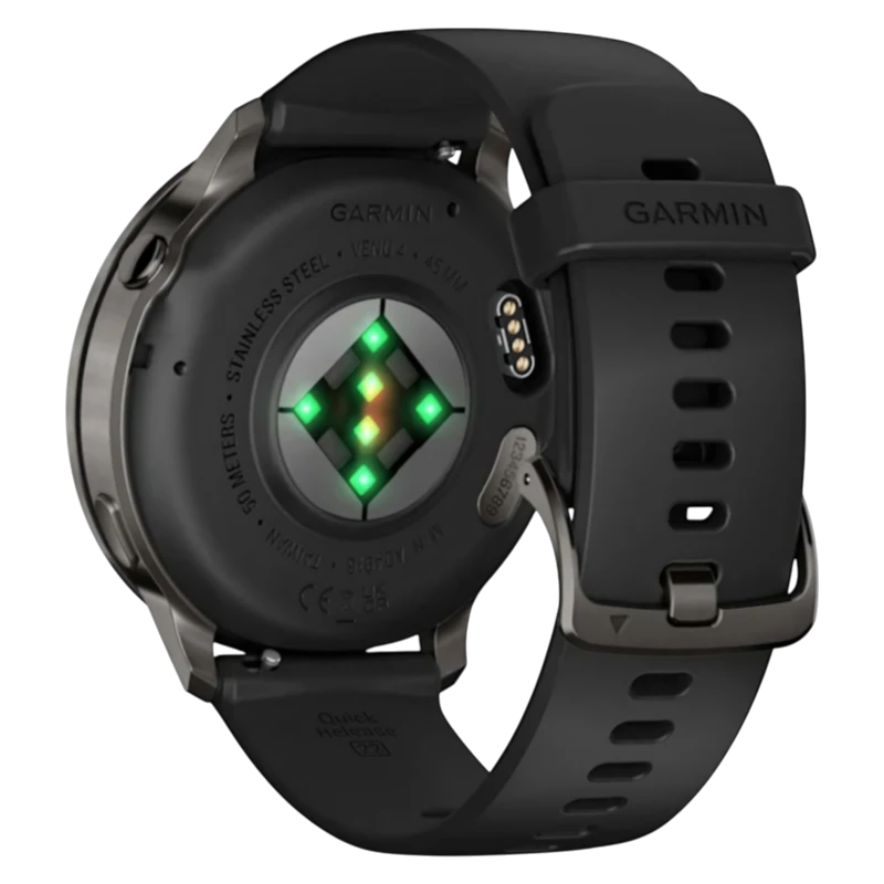 Garmin Venu 4 – 45мм Slate with Black Silicone band