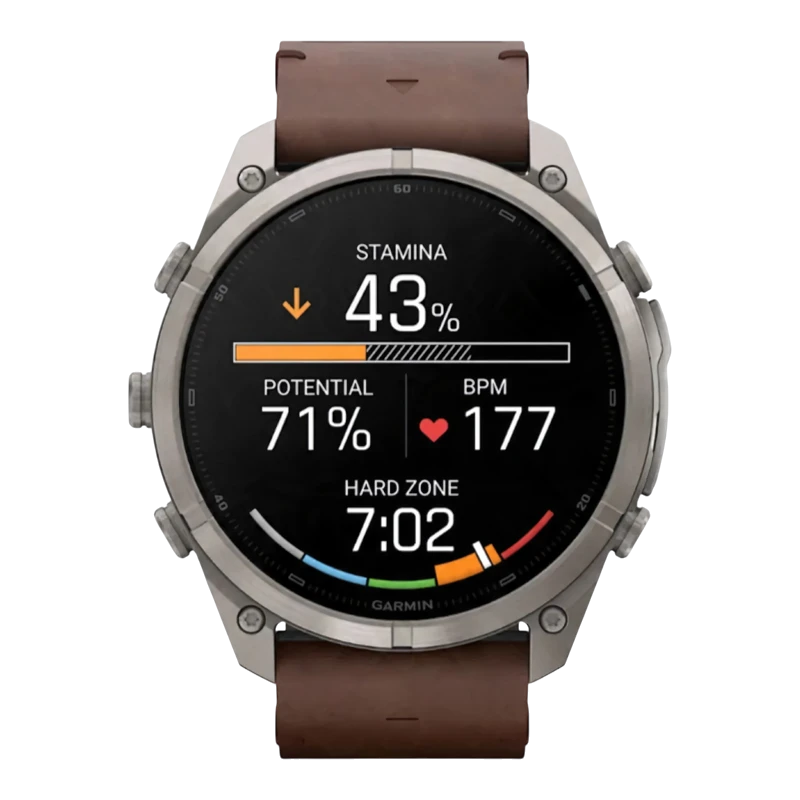 Garmin Fenix 9 PRO INREACH 51 мм AMOLED, Sapphire Titanium with Walnut Leather Band