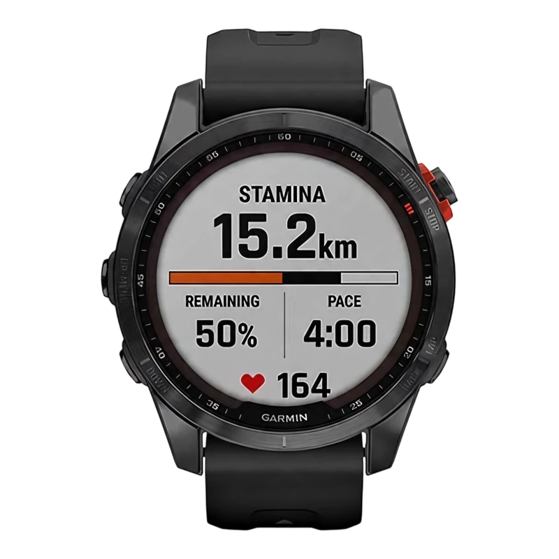 Garmin Fenix 7S Solar серый с черным силиконовым ремешком