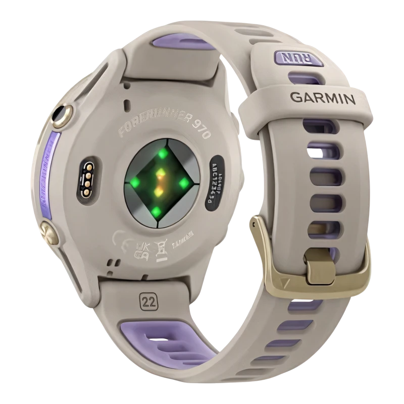 Garmin Forerunner 970 золотой титан с корпусом и ремешком цвета французский серый
