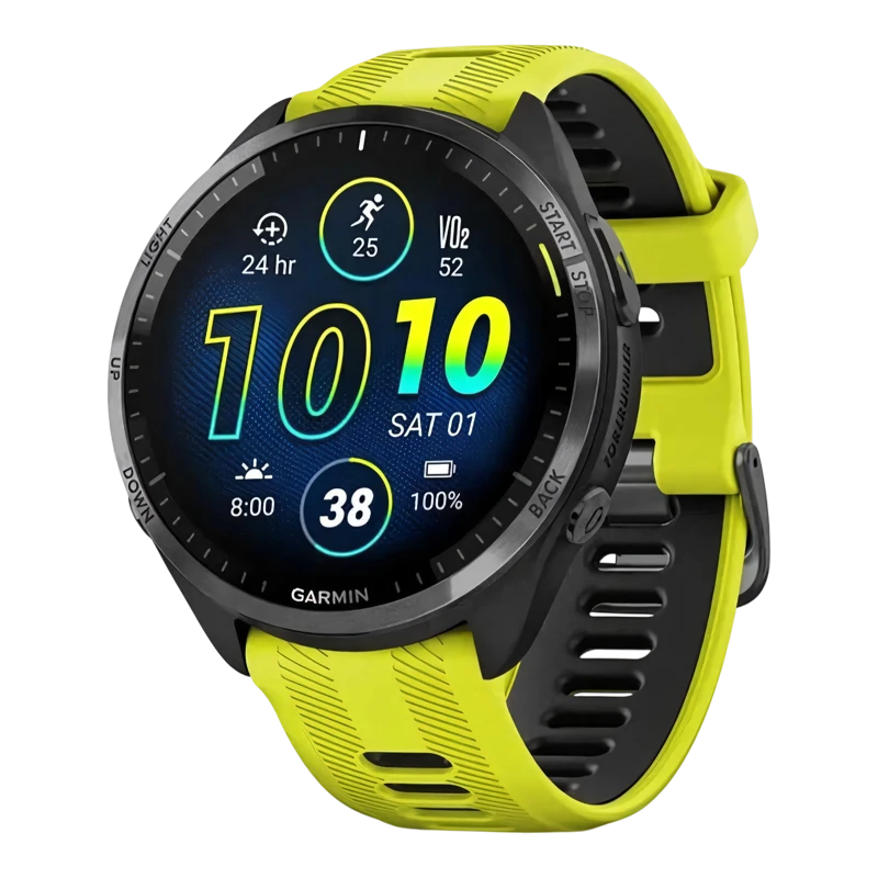 Garmin Forerunner 965 черные, желто-черный ремешок