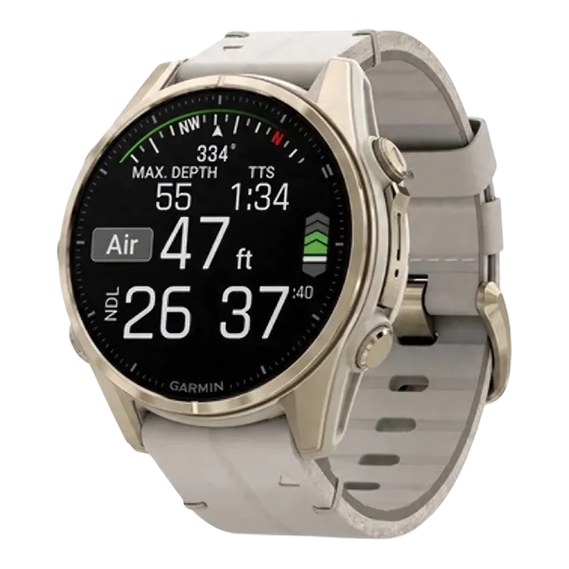 Garmin Fenix 8 43 мм AMOLED Sapphire Soft Gold Leather