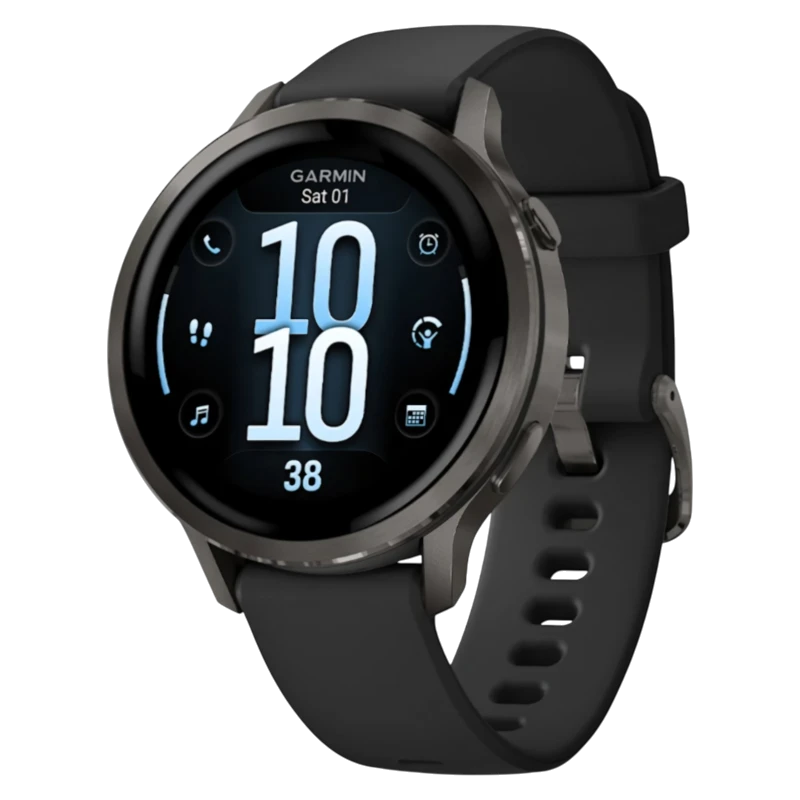 Garmin Venu 4 – 41мм Slate with Black Silicone band