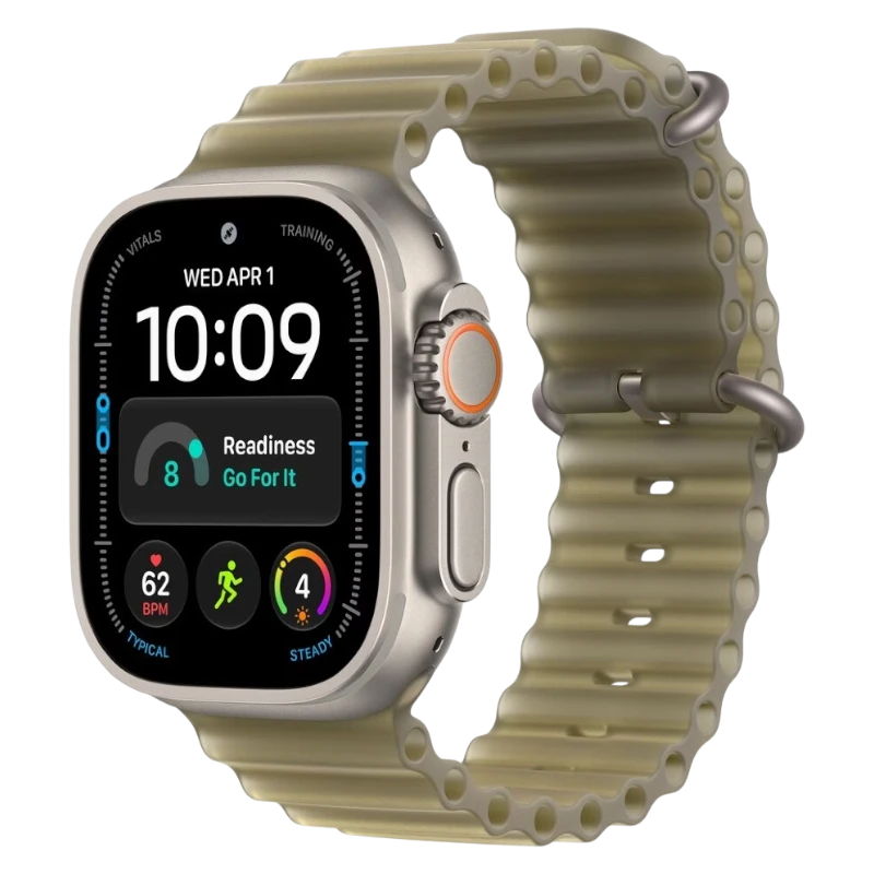 Apple Watch Ultra 4 49mm Natural Titanium Case with Ocean Translucent Kelp