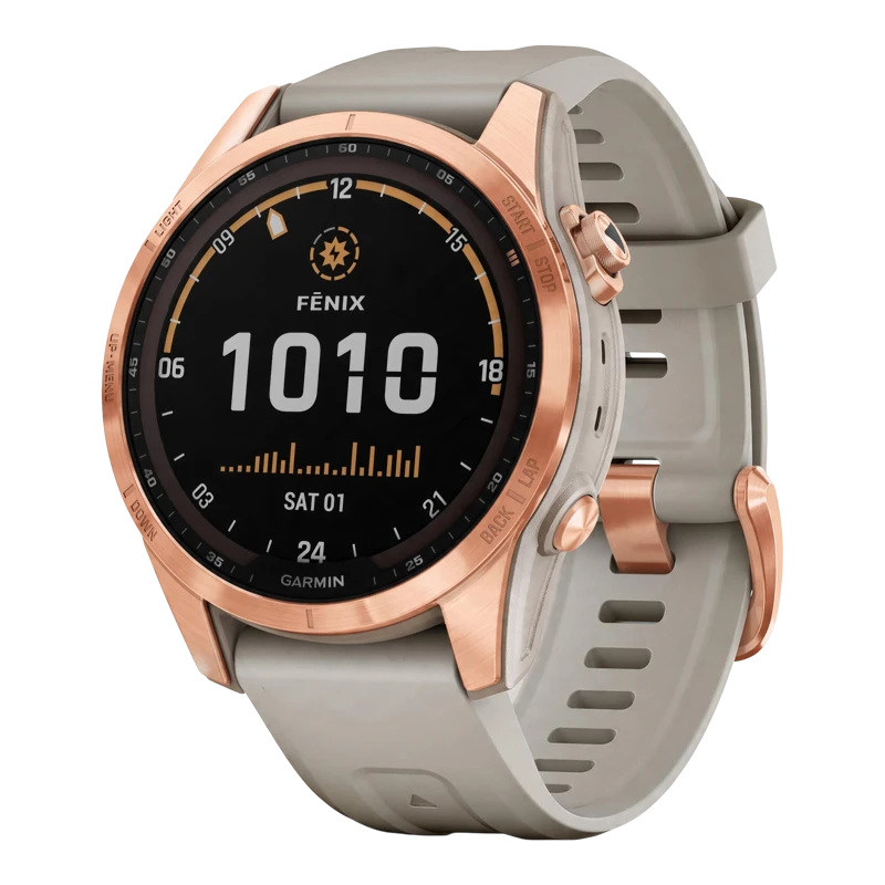 Garmin Fenix 7S Sapphire Solar титановый розовое золото