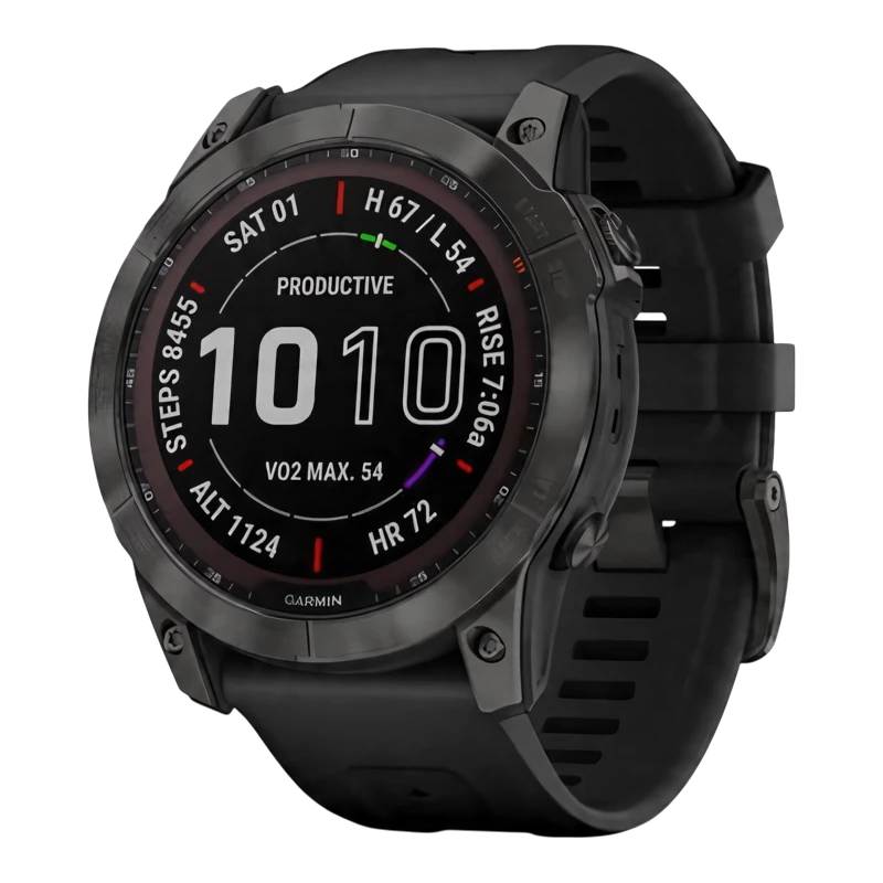 Garmin Fenix 7X Sapphire Solar титановый угольно-серый