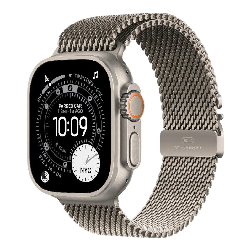 Apple Watch Ultra 3 Natural Titanium 49 mm Melanese Loop