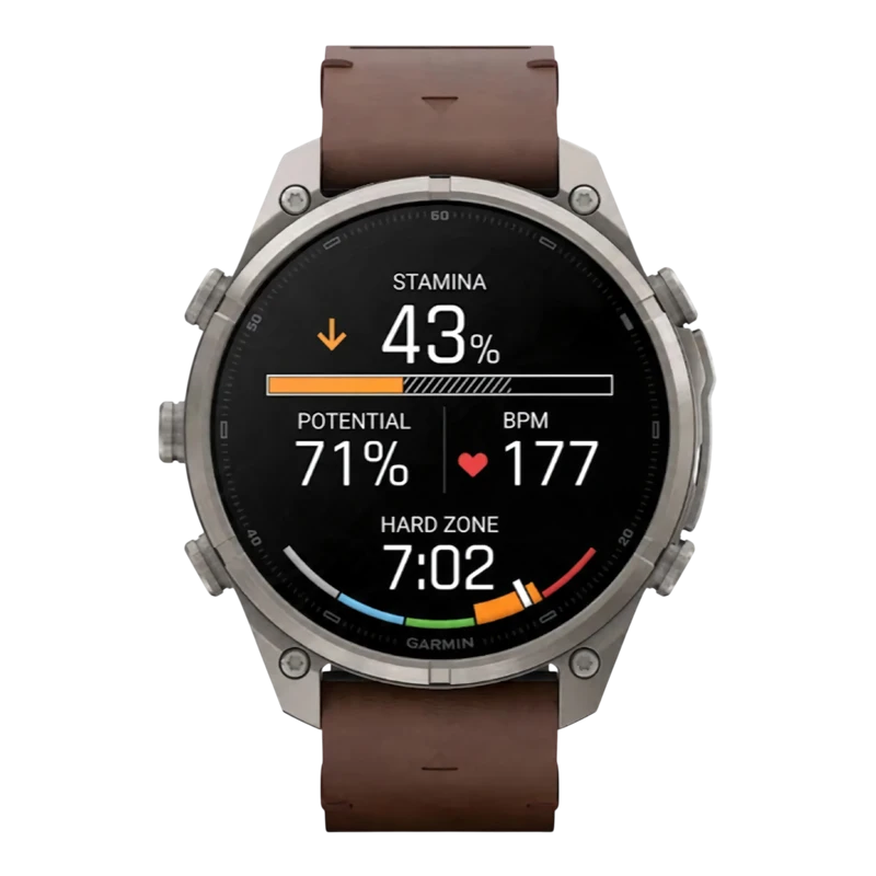 Garmin Fenix 9 PRO INREACH 47 мм AMOLED, Sapphire Titanium with Walnut Leather Band