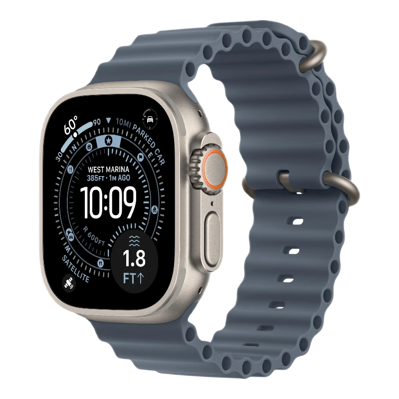 Apple Watch Ultra 3 Natural 49mm Ocean Band Anchor Blue