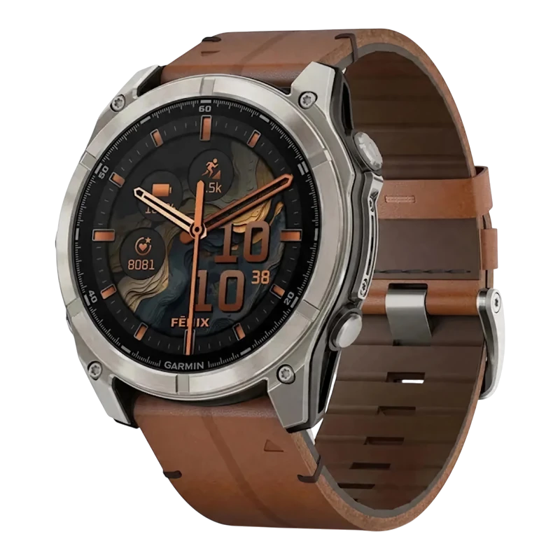 Garmin Fenix 8 51 мм AMOLED Sapphire Titanium Leather