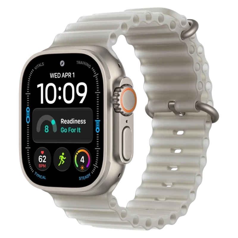 Apple Watch Ultra 4 49mm Natural Titanium Case with Ocean Translucent Gray